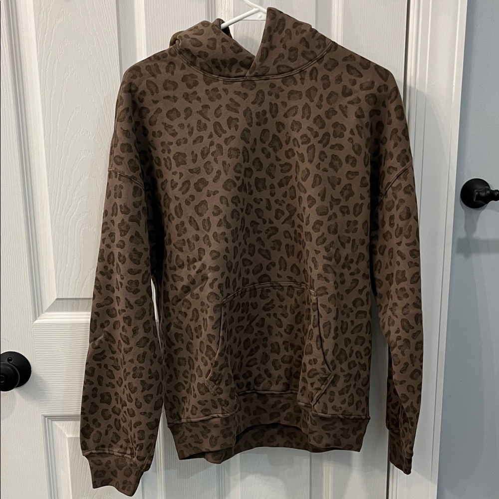 Abercrombie & Fitch Brown Leopard Print Hoodie